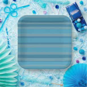 Blau gestreift monochrom pappteller