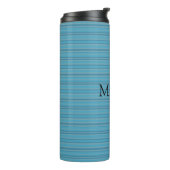 Blau gestreift monochrom thermosbecher (Nach links gedreht)