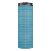 Blau gestreift monochrom thermosbecher (Rückseite)