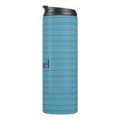 Blau gestreift monochrom thermosbecher (Nach rechts gedreht)