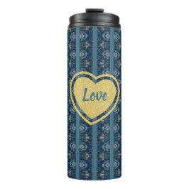 Blau gestreift Thermal Tumbler von Poet Adiela Ako Thermosbecher