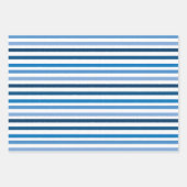 Blau gestreift weiß geschenkpapier set (Vorderseite)