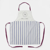 Blau gestreifte All-Over-Print-Schürze im französi Schürze (Vorderseite)