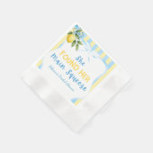 Blau gestreifte Floral Main Squeeze Hochzeitsdusch Serviette (Ecke)
