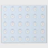 Blau gestreifter Monogramm Jungen-Geburtstag oder  Geschenkpapier (Flach)