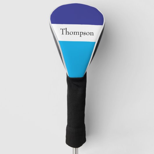Blau gestreifter Nachname Name Custom  Golf Headcover (Vorderseite)