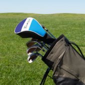 Blau gestreifter Nachname Name Custom  Golf Headcover (In SItu)