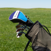 Blau gestreifter Nachname Name Custom Golf Headcover (In SItu)