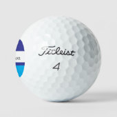 Blau gestreifter Nachname Name Custom Golfball (Logo)