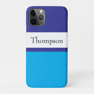 Blau gestreifter Nachname Name individuell Case-Mate iPhone Hülle