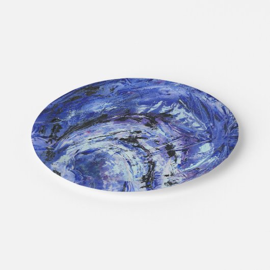 blau gestrichen pappteller (Schrägansicht)