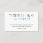 Blau gestrickt zurück Handcrafted Visitenkarte (Vorderseite)