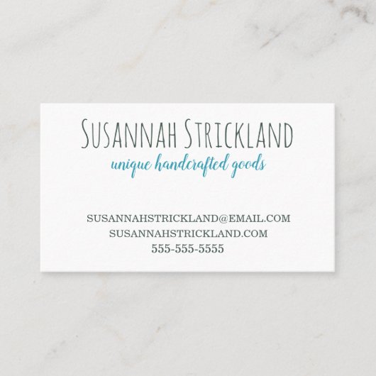 Blau gestrickt zurück Handcrafted Visitenkarte (Vorderseite)