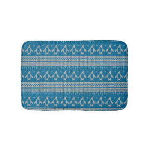 Blau gestrickter Hintergrund Badematte