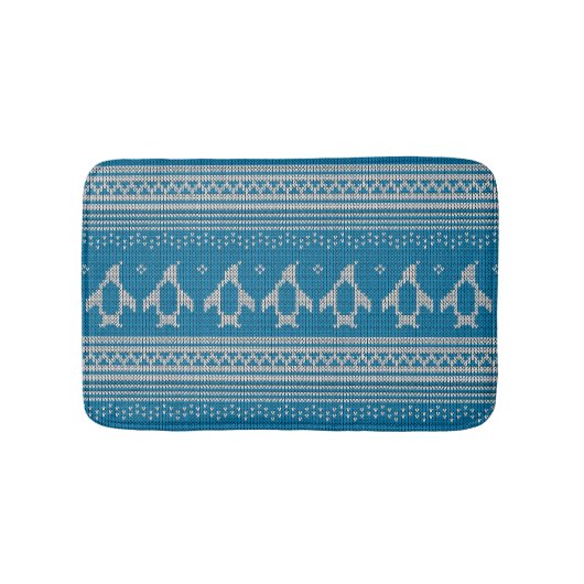 Blau gestrickter Hintergrund Badematte (Vorderseite)