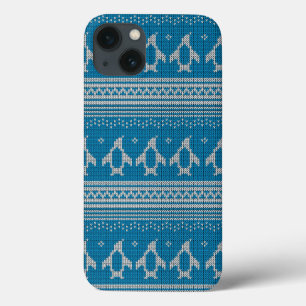 Blau gestrickter Hintergrund iPhone 13 Hülle