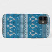 Blau gestrickter Hintergrund Case-Mate iPhone Hülle (Rückseite (Horizontal))