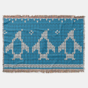 Blau gestrickter Hintergrund Decke