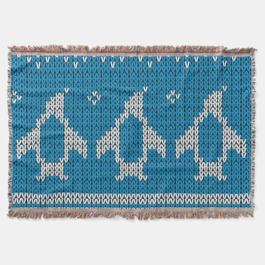 Blau gestrickter Hintergrund Decke (Vorderseite)