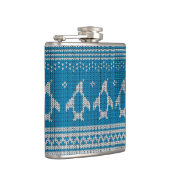 Blau gestrickter Hintergrund Flachmann (Rechts)