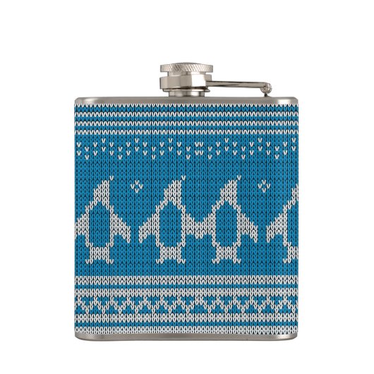 Blau gestrickter Hintergrund Flachmann (Rückseite)