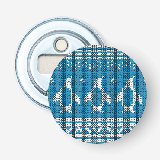 Blau gestrickter Hintergrund Flaschenöffner (Vorderseite)