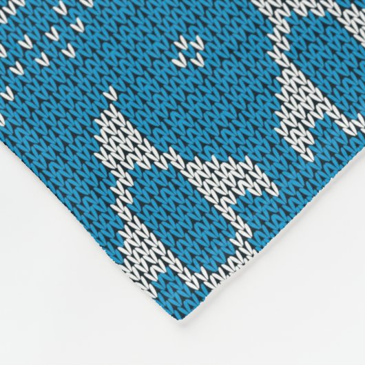 Blau gestrickter Hintergrund Fleecedecke (Ecke)