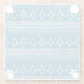 Blau gestrickter Hintergrund Glasuntersetzer (Rückseite)