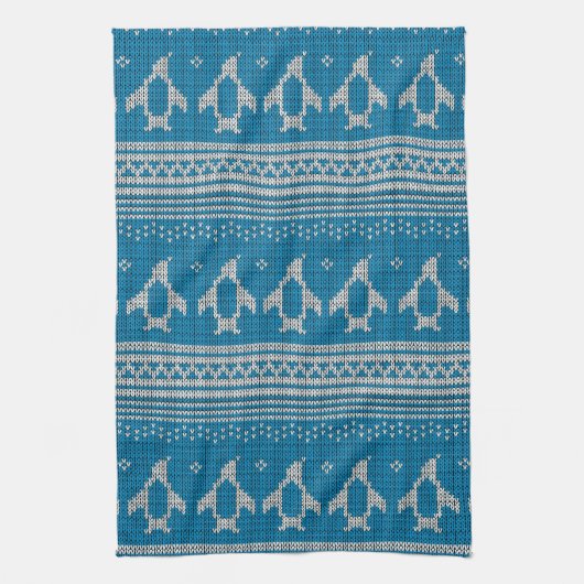 Blau gestrickter Hintergrund Handtuch (Vertikal)