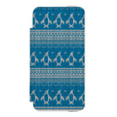 Blau gestrickter Hintergrund Incipio iPhone Geldbeutel-Hülle (Folio Vorderseite)