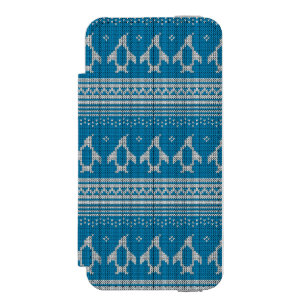 Blau gestrickter Hintergrund Incipio Watson™ iPhone 5 Geldbörsen Hülle