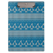 Blau gestrickter Hintergrund Klemmbrett (Vorderseite)