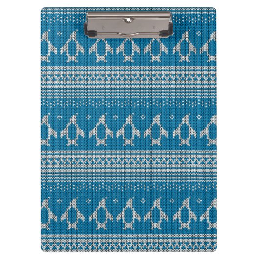 Blau gestrickter Hintergrund Klemmbrett (Vorderseite)