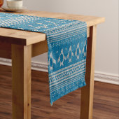 Blau gestrickter Hintergrund Kurzer Tischläufer (Beispiel)