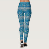 Blau gestrickter Hintergrund Leggings (Rückseite)