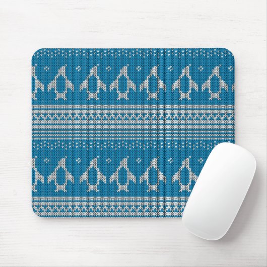 Blau gestrickter Hintergrund Mousepad (Mit Mouse)