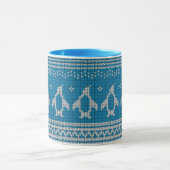 Blau gestrickter Hintergrund Tasse (Zentrum)