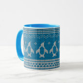 Blau gestrickter Hintergrund Tasse (Vorderseite Links)