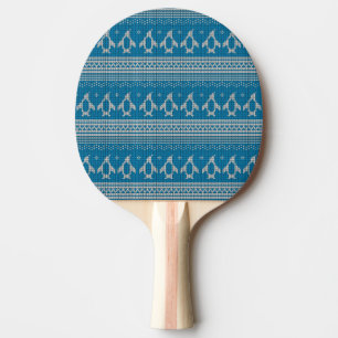 Blau gestrickter Hintergrund Tischtennis Schläger
