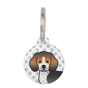 Blau getickter Beagle Cartoon-Hund & Haustier-Info Haustiermarke