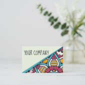 Blau-Getonte Boho Art-Visitenkarten Visitenkarte (Stehend Vorderseite)