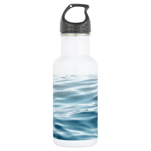 Blau gewellt edelstahlflasche (Vorderseite)