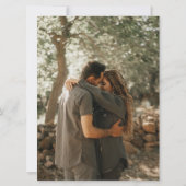 Blau gezeichnet Blatt Kranz Mono Art Hochzeitszita Einladung (Rückseite)