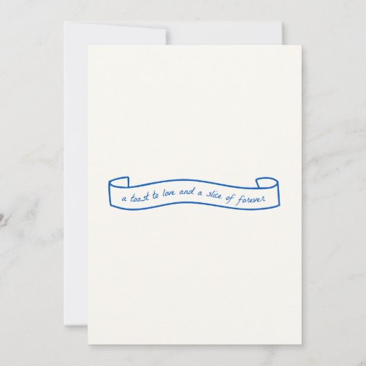 Blau Gezeichnet zusammen Hochzeitseinladung Einladung (Rückseite)