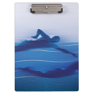 Blau gezeichnete Schwimmer-Silhouetten Klemmbrett