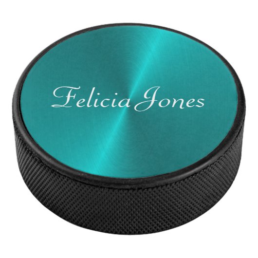 Blau glänzende Imitate Metal-Monogramm Eishockey Puck (3/4)