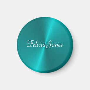 Blau glänzende Imitate Metal-Monogramm Magnet