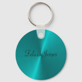 Blau glänzende Imitate Metal-Monogramm Schlüsselanhänger (Vorderseite)