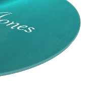 Blau glänzende Imitate Metal-Monogramm Schneidebrett (Ecke)