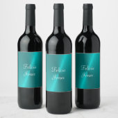 Blau glänzende Imitate Metal-Monogramm Weinetikett (Flaschen)